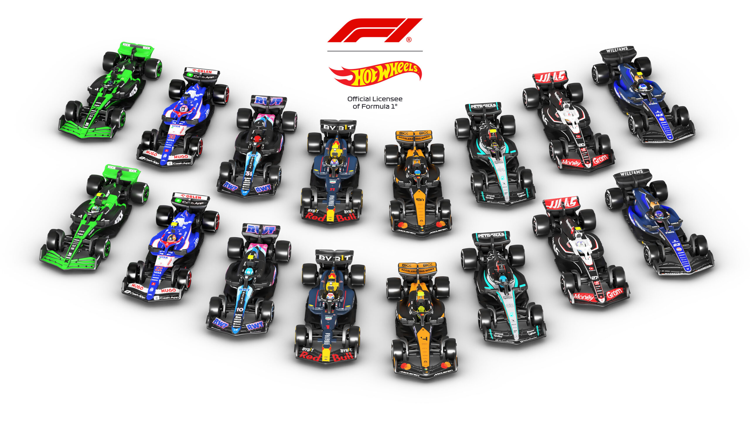 Fórmula 1 anuncia coleção de miniaturas dos carros de 2024 em parceria com Hot Wheels