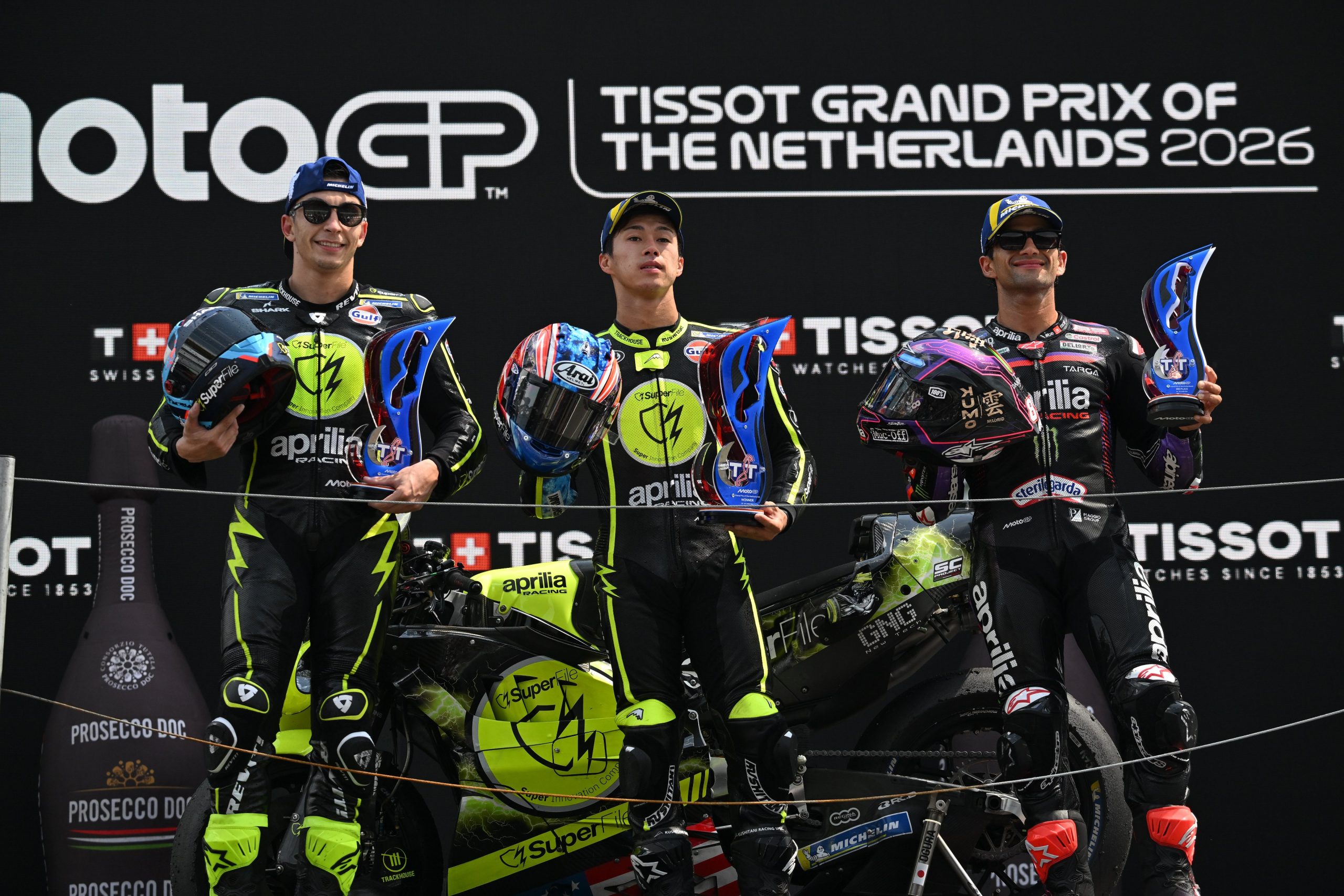 Aprilia celebra força da Trackhouse após vitórias em Assen e brinca: “Agora chega”