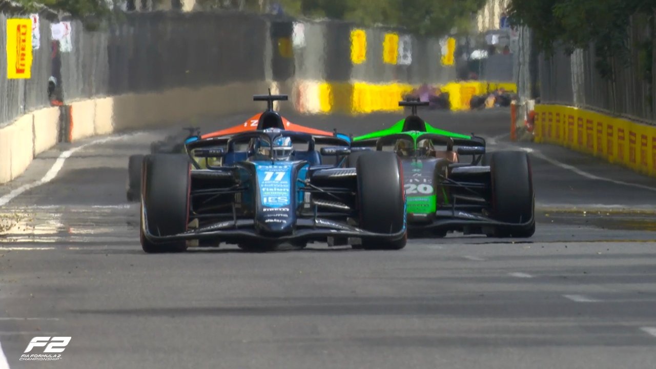 Crawford resiste presión de Duerksen y gana la segunda carrera de F2 en Bakú; Martí, 6°