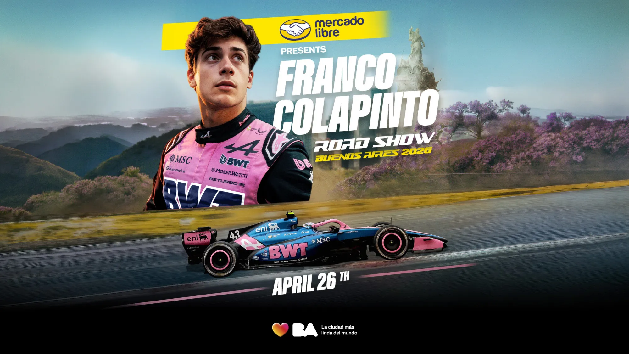 Alpine anuncia exhibición con Colapinto en Buenos Aires