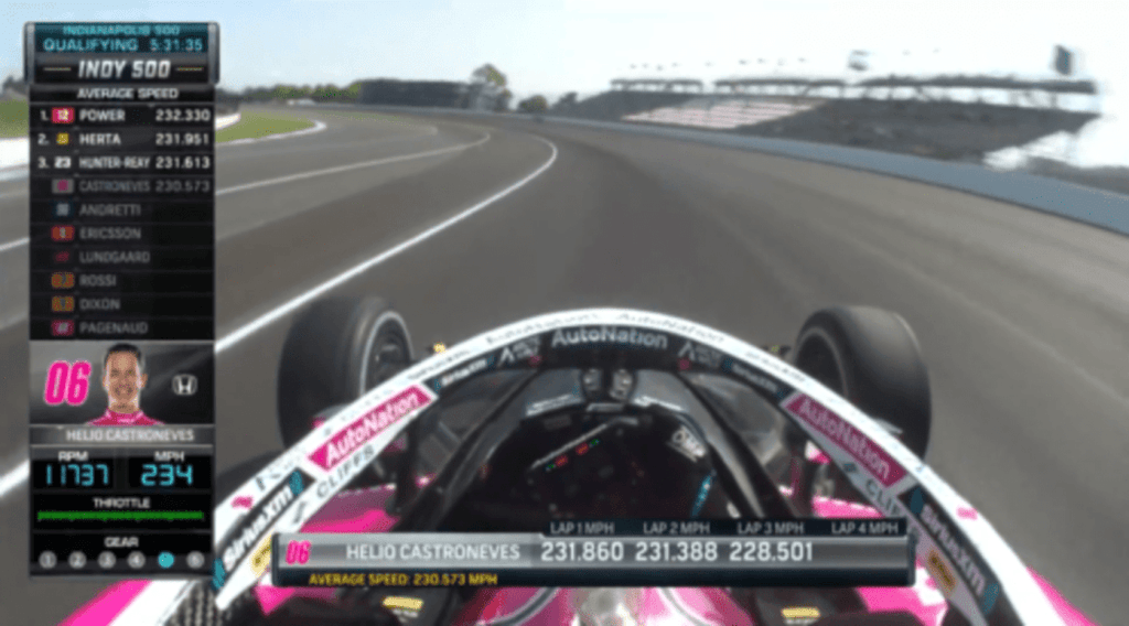 Castroneves, el primero en rozar el muro en la clasificación de las Indy 500