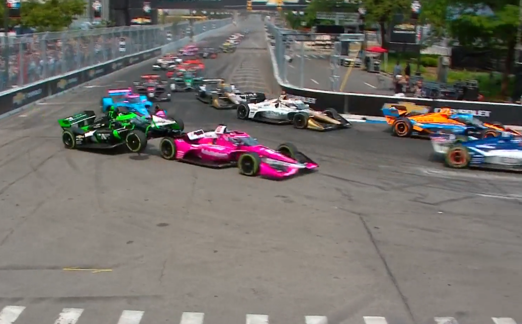 Ilott atropela Kirkwood na largada e causa bandeira amarela no GP de Detroit