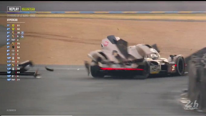 Ye Yifei se despista y rompe su Porsche cuando lideraba las 24 Horas de Le Mans