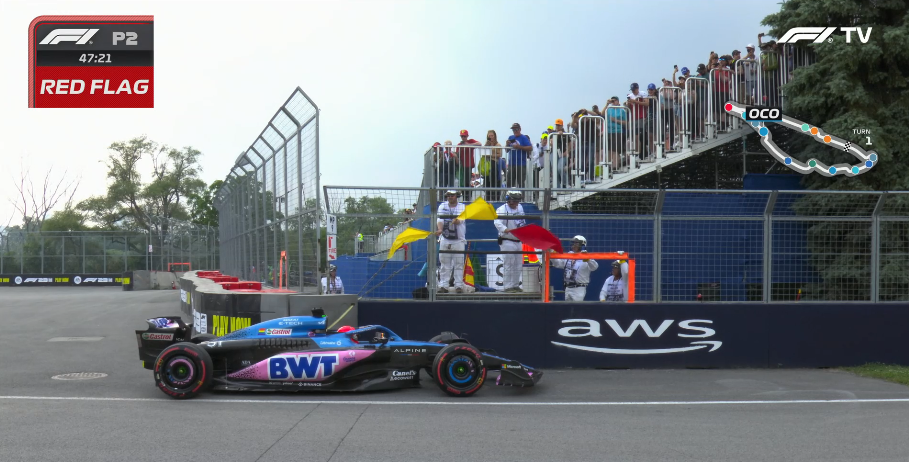 Ocon estaciona Alpine e causa segunda interrupção no TL2 do Canadá