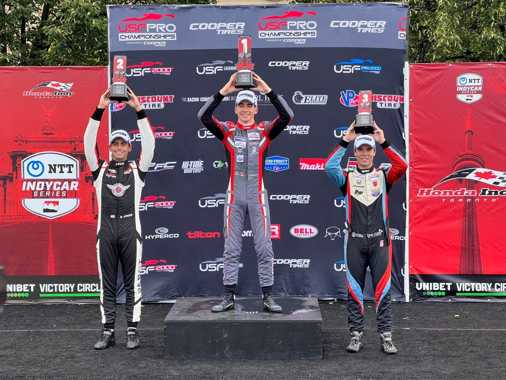 Christodoulou vence pela primeira vez na USF 2000 em caótica corrida 2 em Toronto
