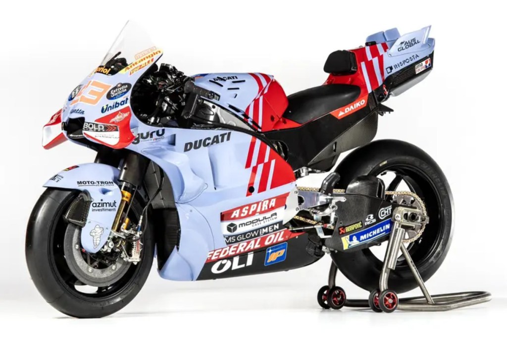Gresini mantiene decoración azul y roja para la moto 2024 de Marc Márquez