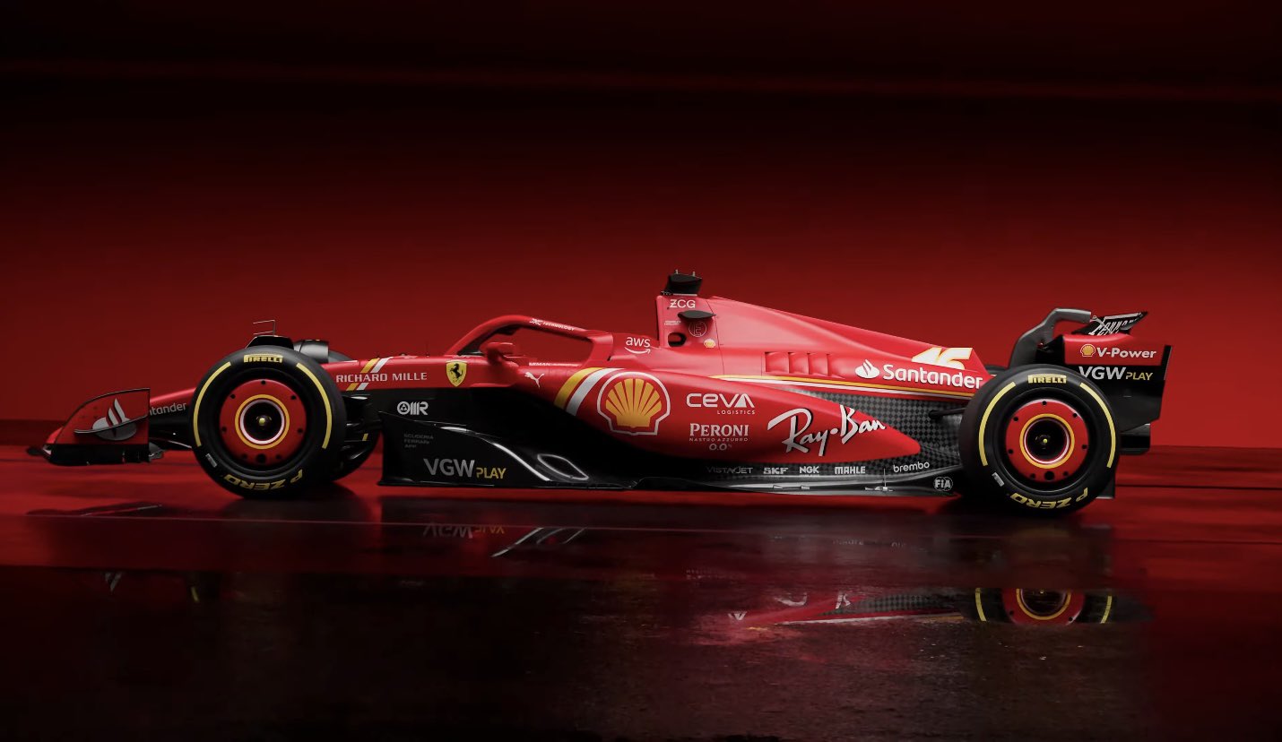 Ferrari presenta la SF-24 para la F1 2024 con la adición de líneas en blanco y amarillo