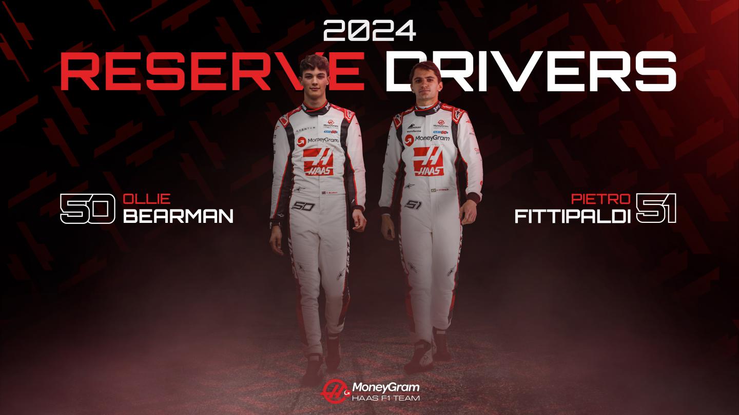 Haas mantiene a Pietro Fittipaldi y suma a Bearman como reservas para 2024