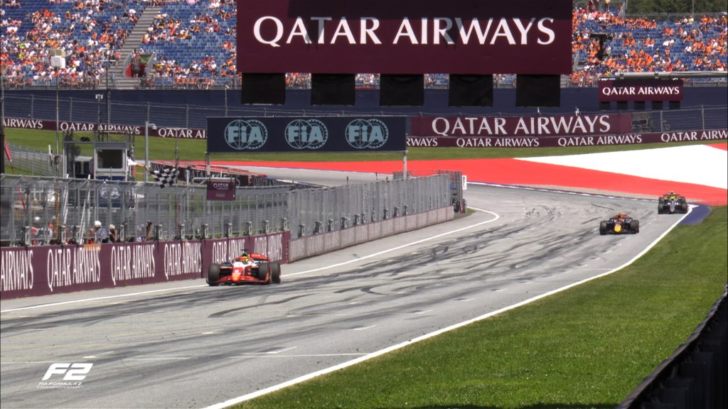 Bearman triunfa en sprint de F2 en Austria; Martí, 2°; Duerksen, 8°, Colapinto, 11°