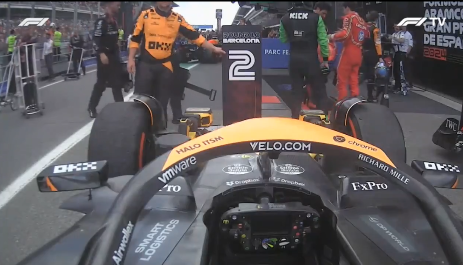 Onboard de Norris captura discusión entre Sainz y Leclerc tras GP de España