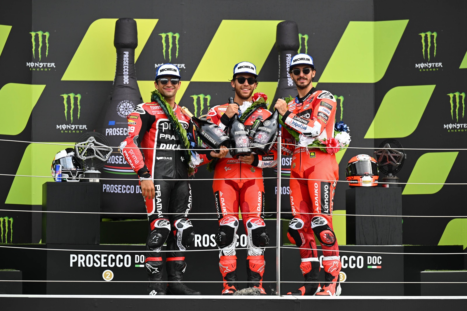 Ducati bate recorde no GP da Grã-Bretanha ao dominar 7º pódio seguido na MotoGP