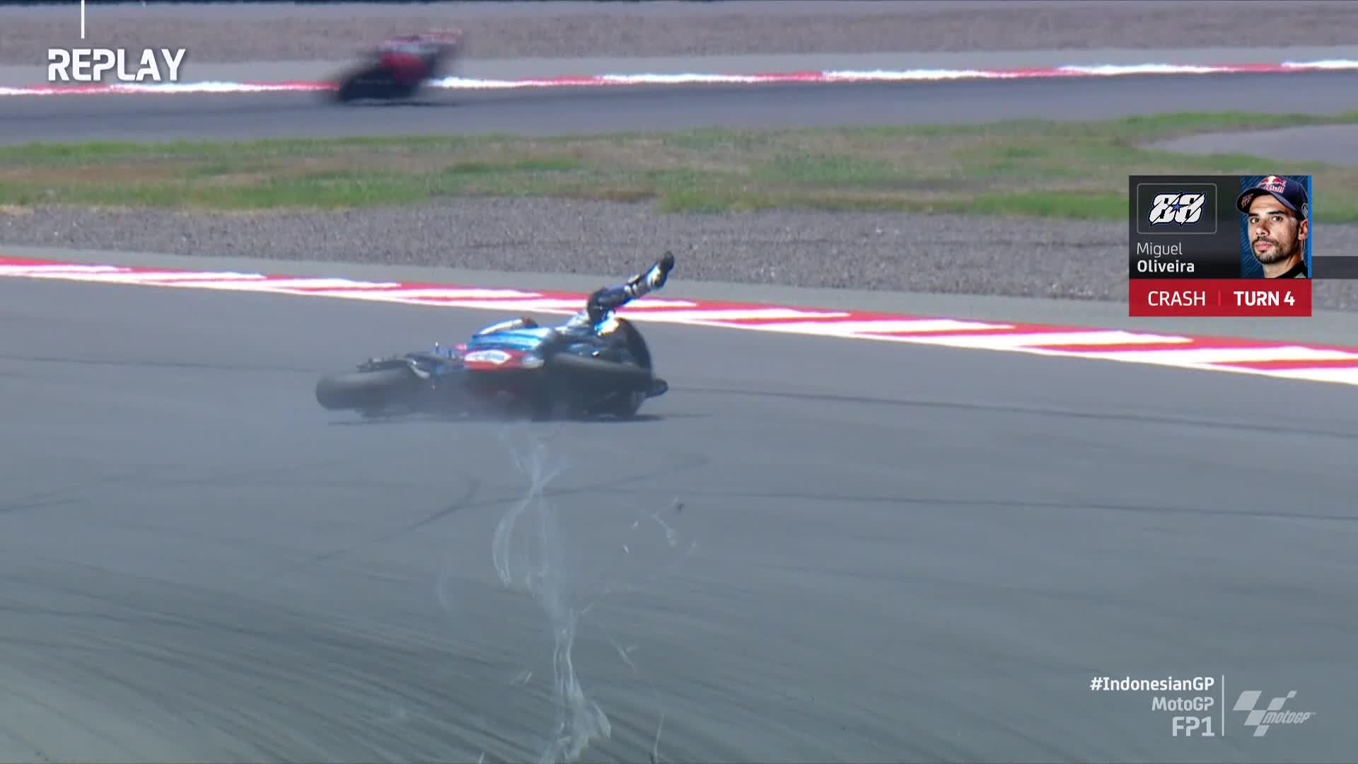 Oliveira culpa curto circuito na moto da Aprilia por queda na Indonésia que causou fratura