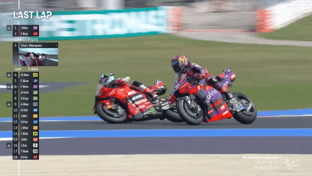 Los pilotos de MotoGP están divididos ante incidente de Bastianini y Martín en Misano