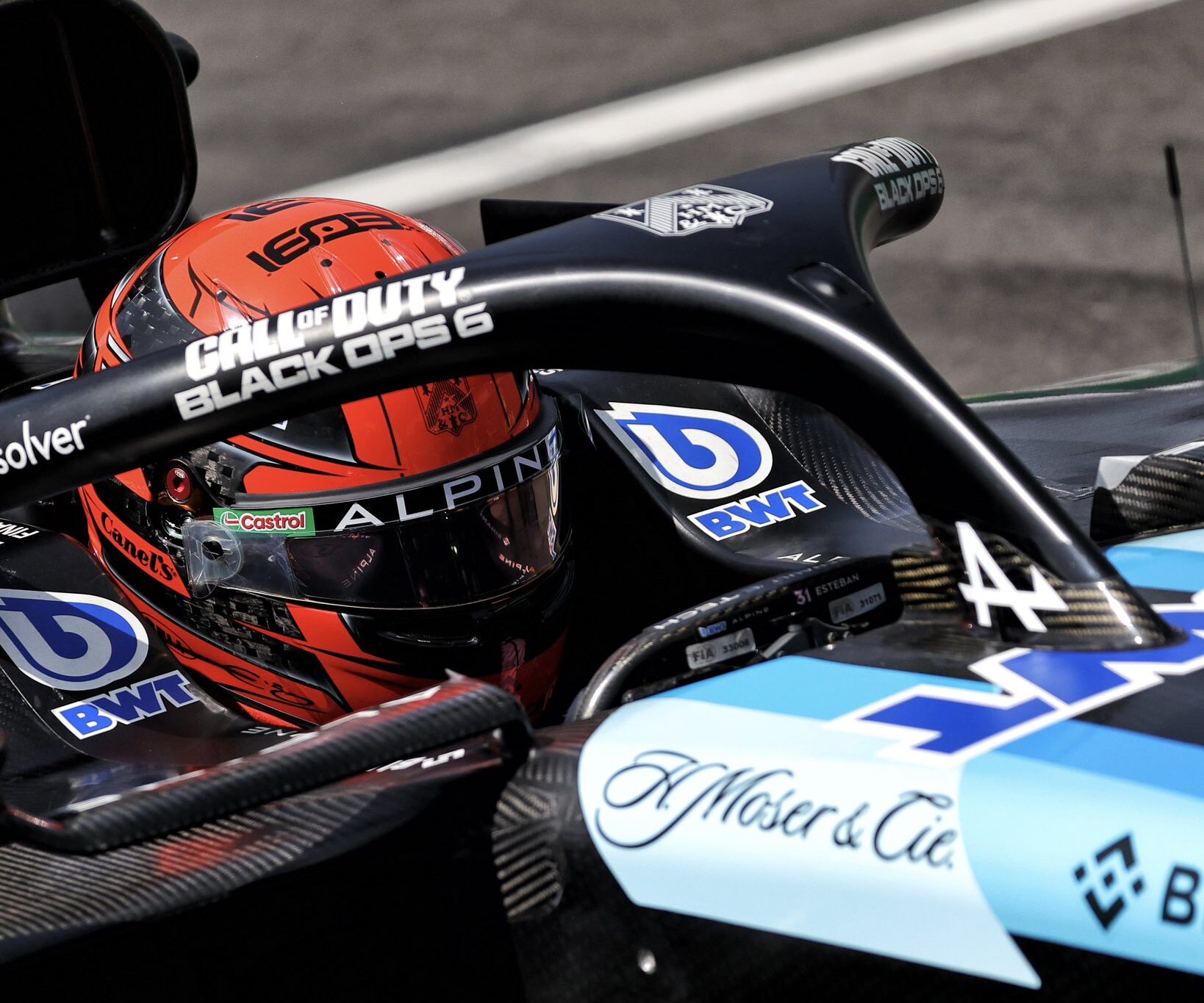 Ocon larga desde boxes en México por cambio de batería y electrónica en su Alpine