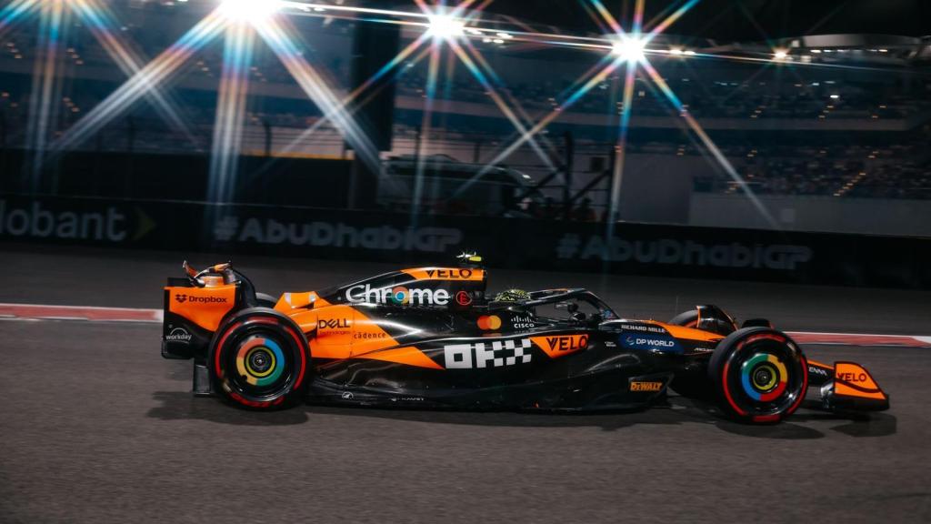 Norris celebra la pole del GP de Abu Dhabi en un sábado «más duro de lo esperado»