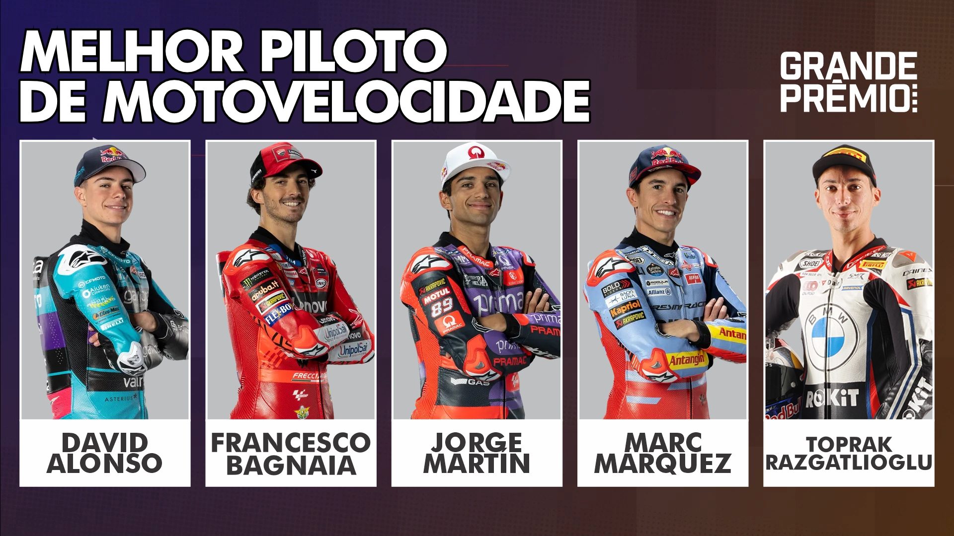 Melhores do Ano 2024: Alonso, Bagnaia, Martín, Márquez ou Razgatlioglu: quem vence?