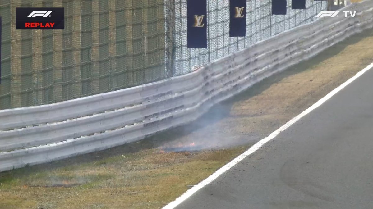 Fogo em grama encerra TL3 com bandeira vermelha e para F1 pela 4ª vez no Japão