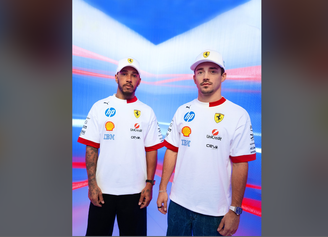 Ferrari confirma camiseta branca para Hamilton e Leclerc no GP de Miami