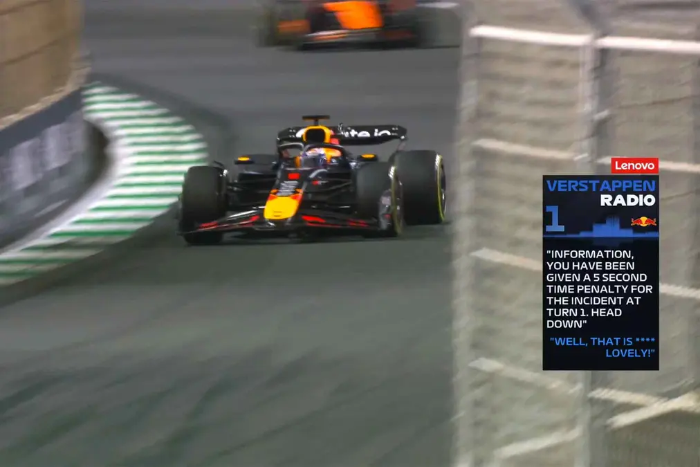 La FIA se equivoca y censura la radio de Verstappen sin palabrotas en Jeddah