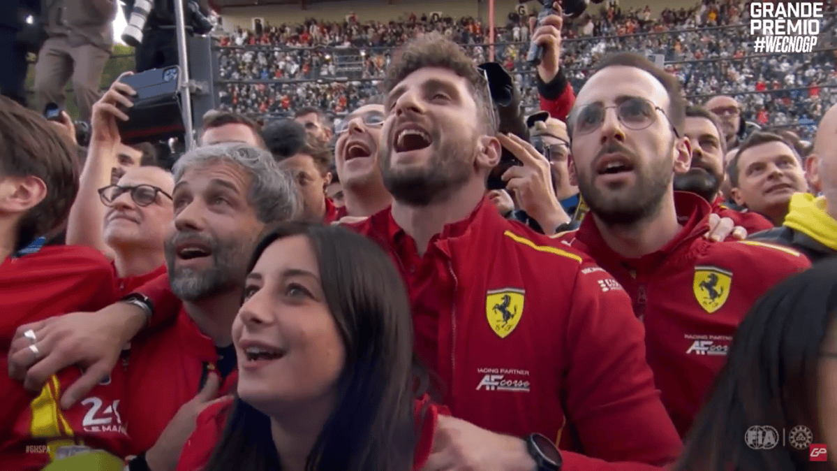 A plenos pulmões! Torcida canta Fratelli d’Italia à capela após 1-2 da Ferrari nas 6H de Spa