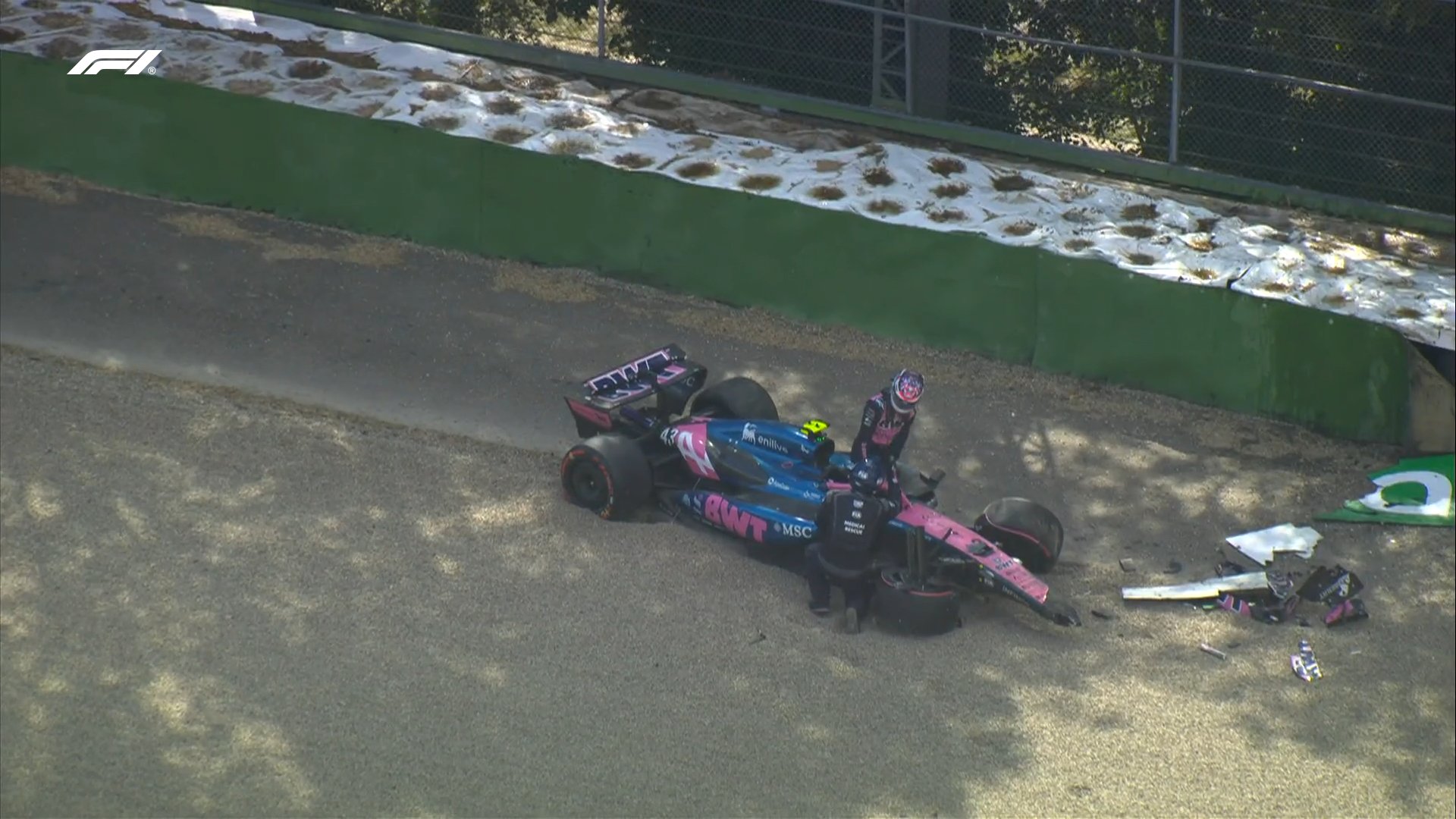 Colapinto choca en Imola y causa detención con bandera roja en el final de la Q1
