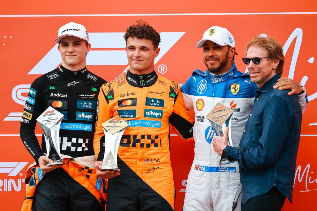 Norris bromea sobre safety car tras ganar en sprint: “Tengo mucha suerte en Miami”
