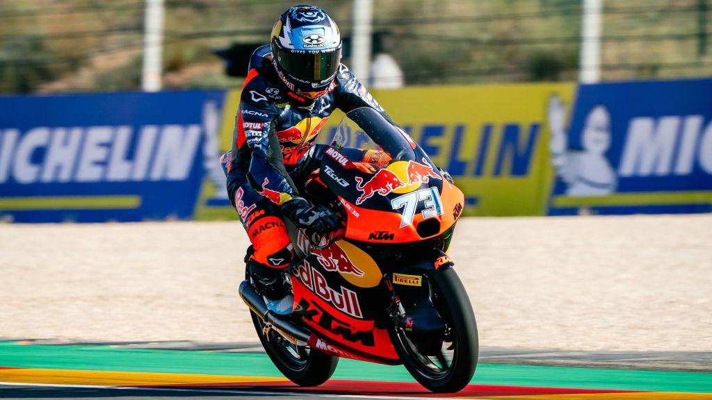 Rueda se mantiene dominante en Moto3 y consigue la pole en Aragón; Perrone acaba 15°