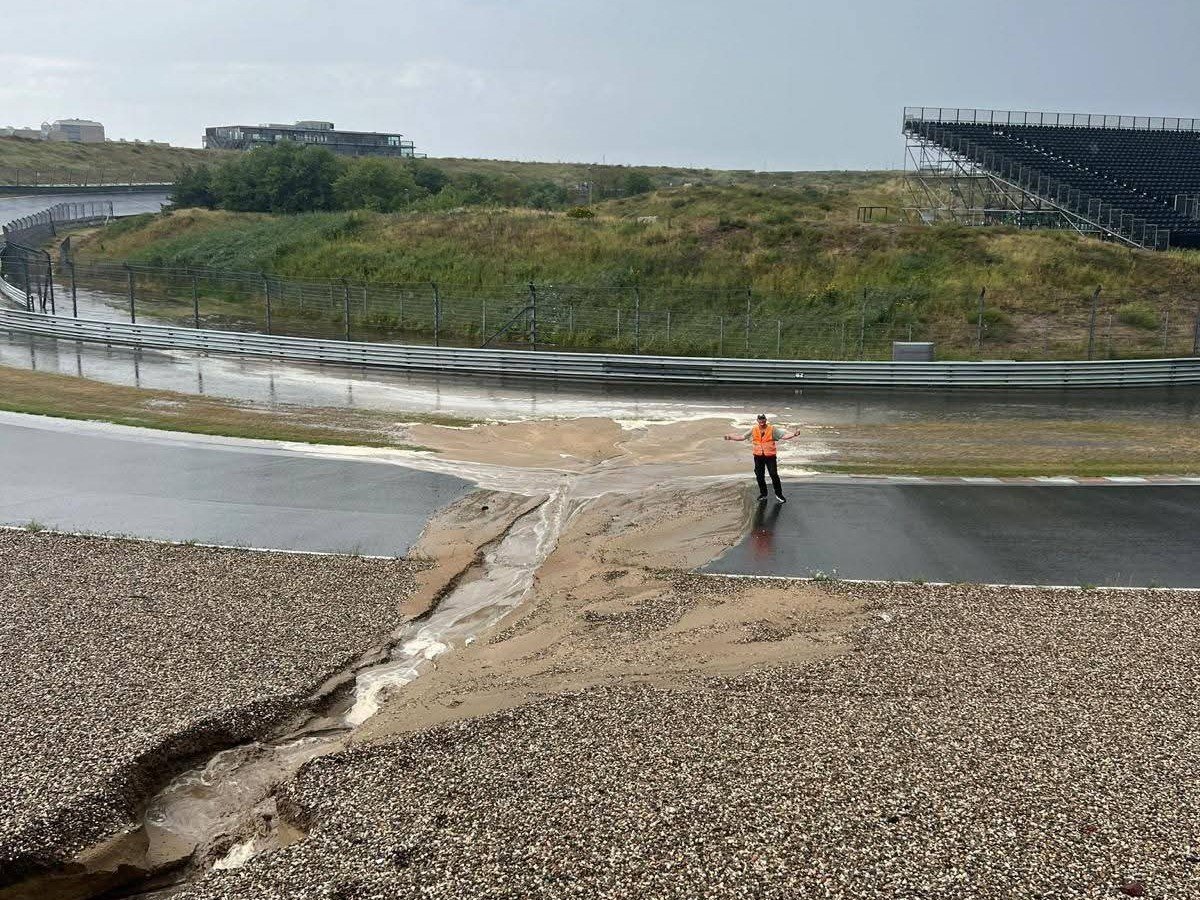 Zandvoort niega video que muestra la pista agrietada tras fuertes lluvias: “Noticia falsa”