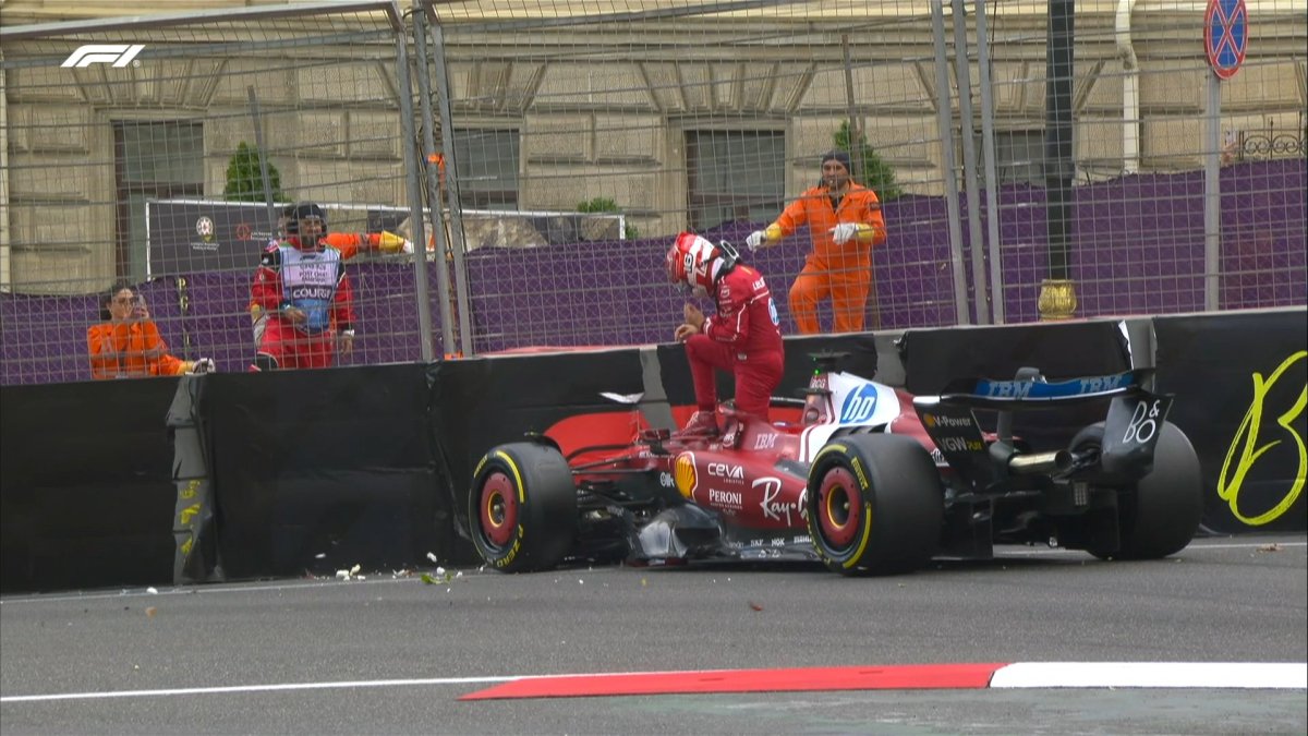 Leclerc bate e aciona 5ª bandeira vermelha da classificação do GP do Azerbaijão