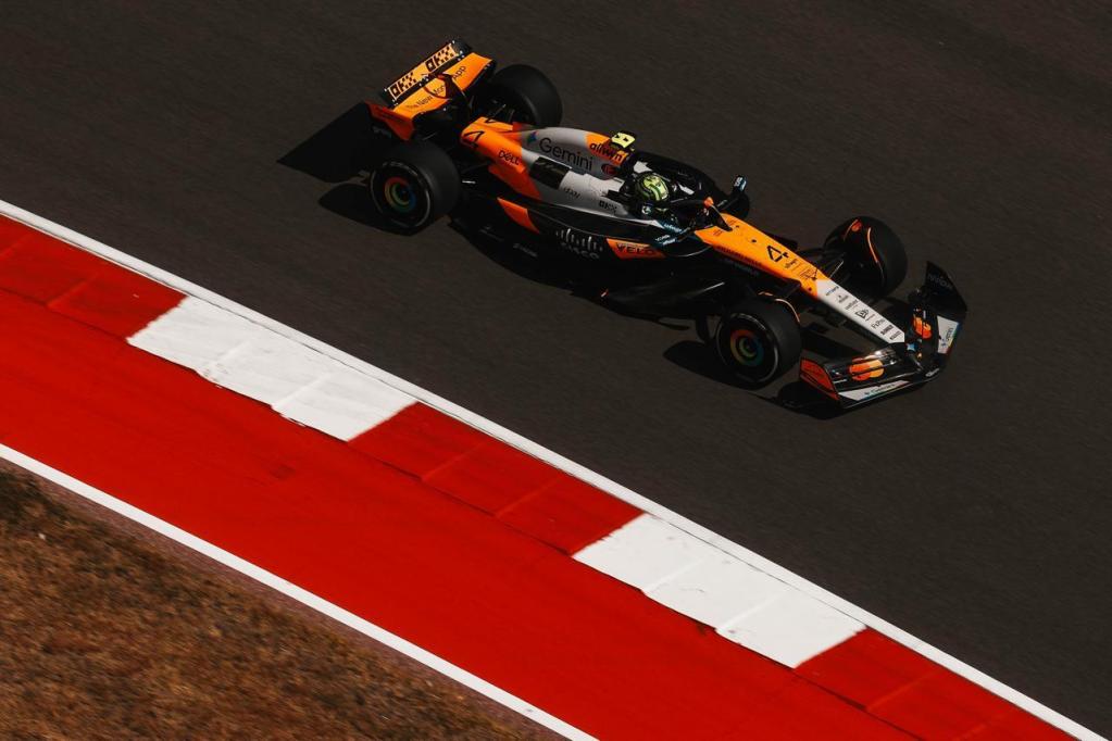 Norris lidera la única práctica del GP de Estados Unidos; Hülkenberg es 2° y Colapinto, 16°