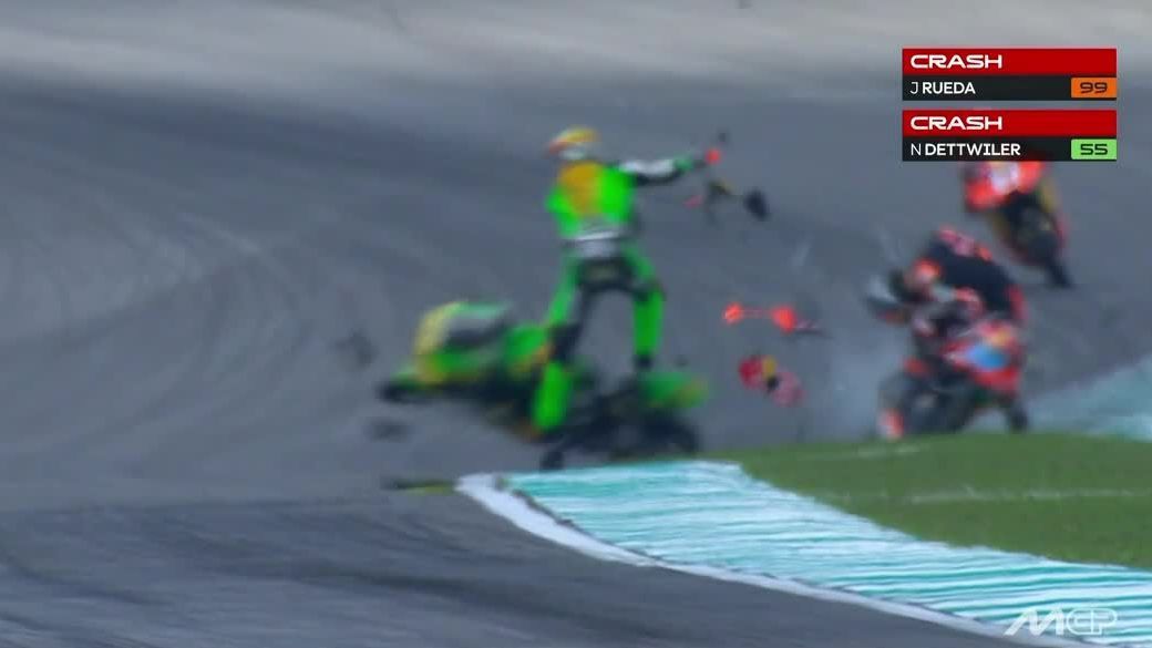 Rueda y Dettwiller son trasladados y Moto3 reprograma inicio del GP de Malasia