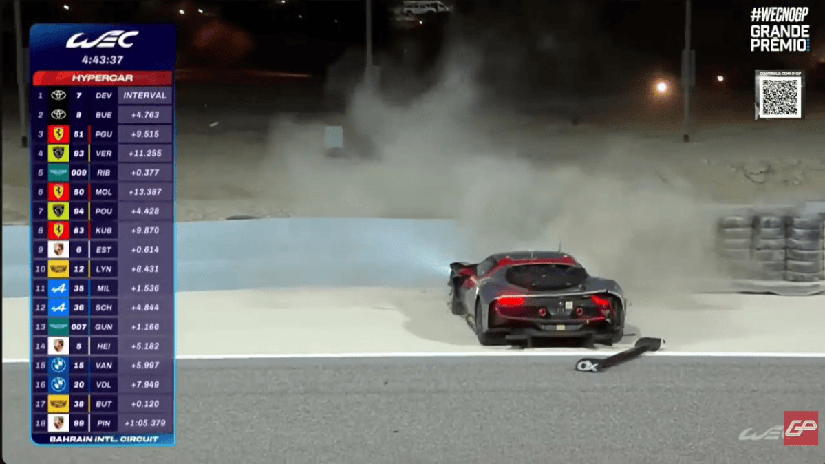 Button bate em Flohr e joga Ferrari #54 no muro durante 6H do Bahrein