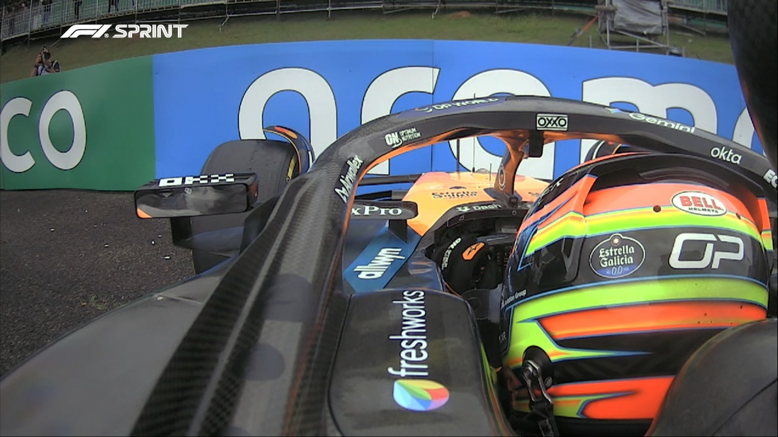Piastri erra sozinho na Curva do Sol e abandona sprint do GP de São Paulo