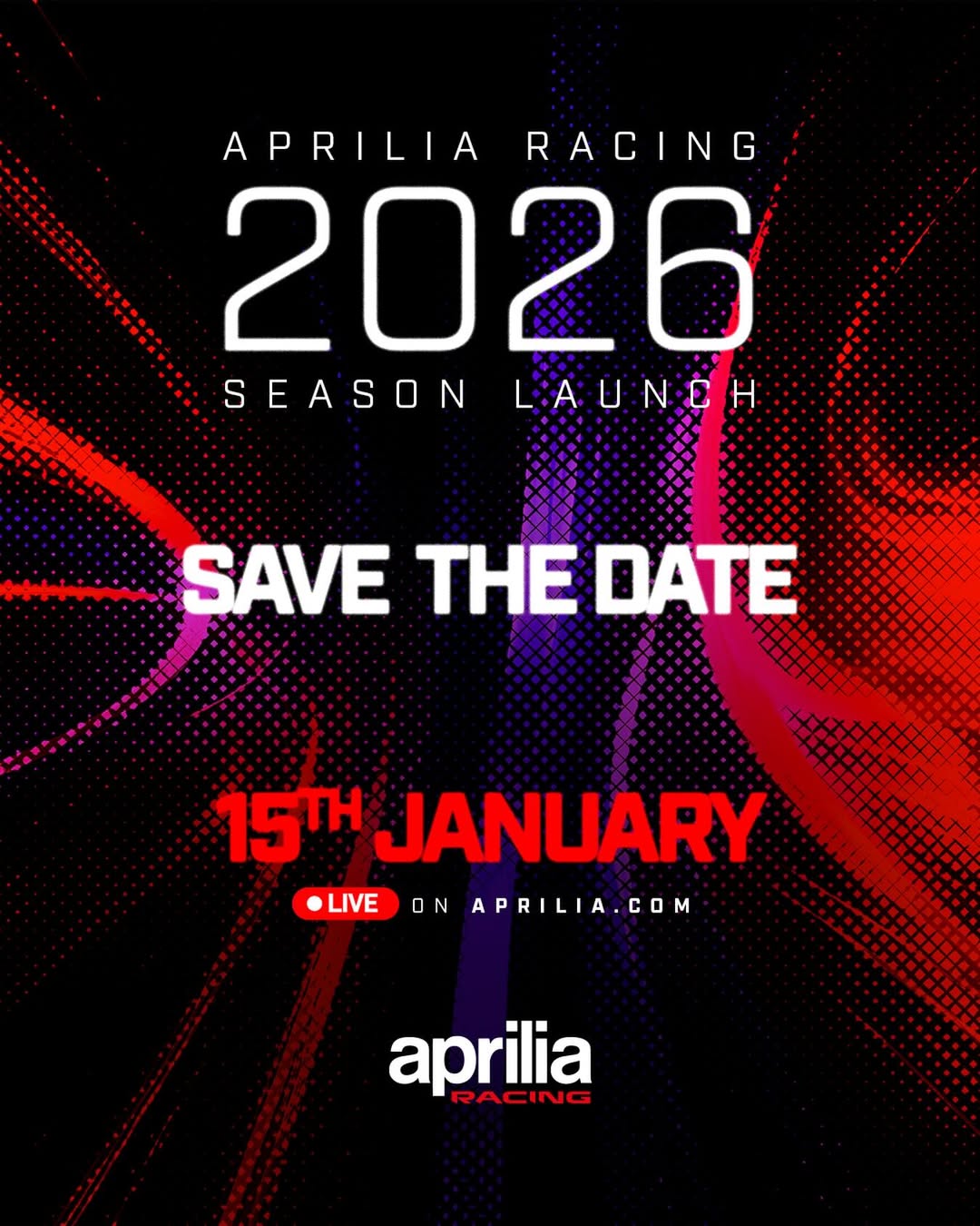 Aprilia anuncia lanzamiento de las motos de Bezzecchi y Martín para MotoGP 2026