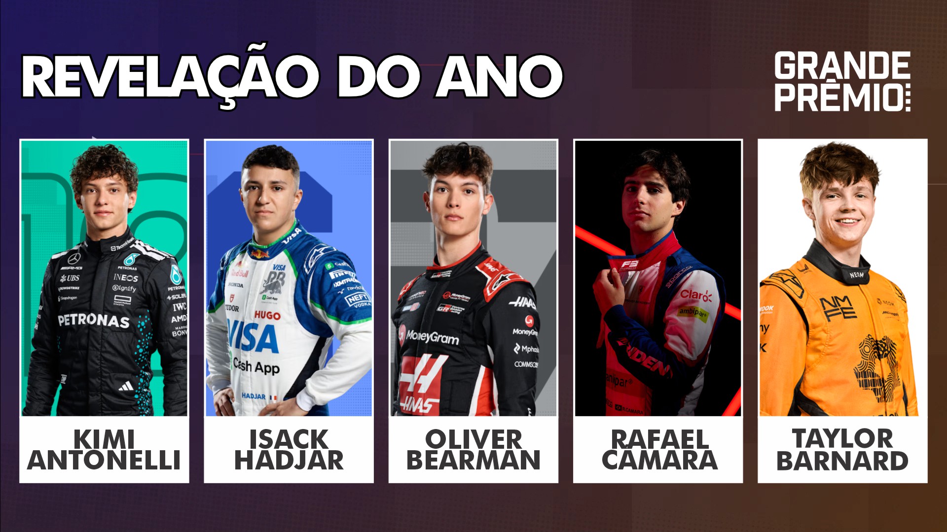 Melhores do Ano 2025: Antonelli, Hadjar, Bearman, Câmara ou Barnard: qual revelação?