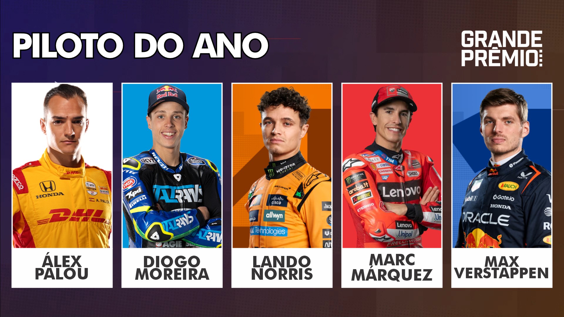Melhores do Ano 2025: Palou, Moreira, Norris, Márquez ou Verstappen: qual o melhor?