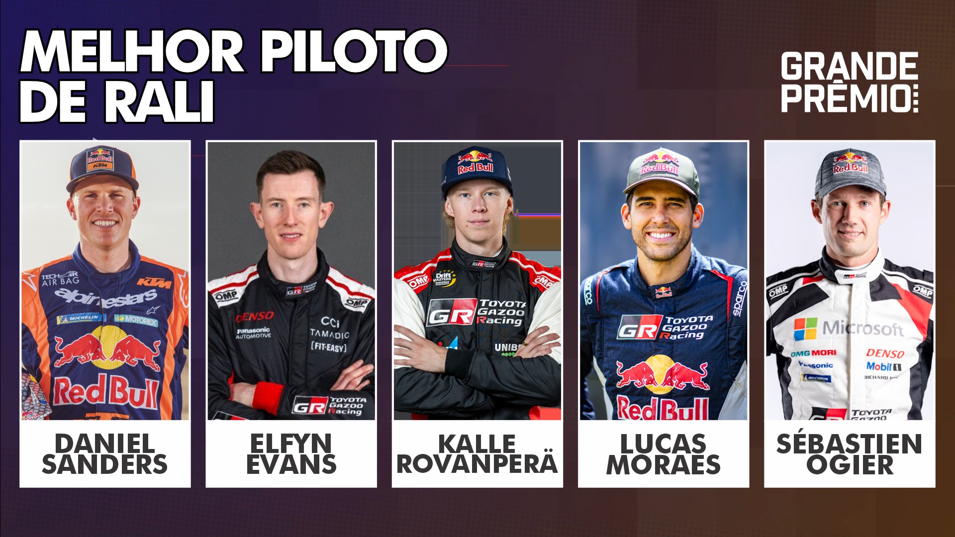 Melhores do Ano 2025: Sanders, Evans, Rovanperä, Moraes ou Ogier: qual o melhor?