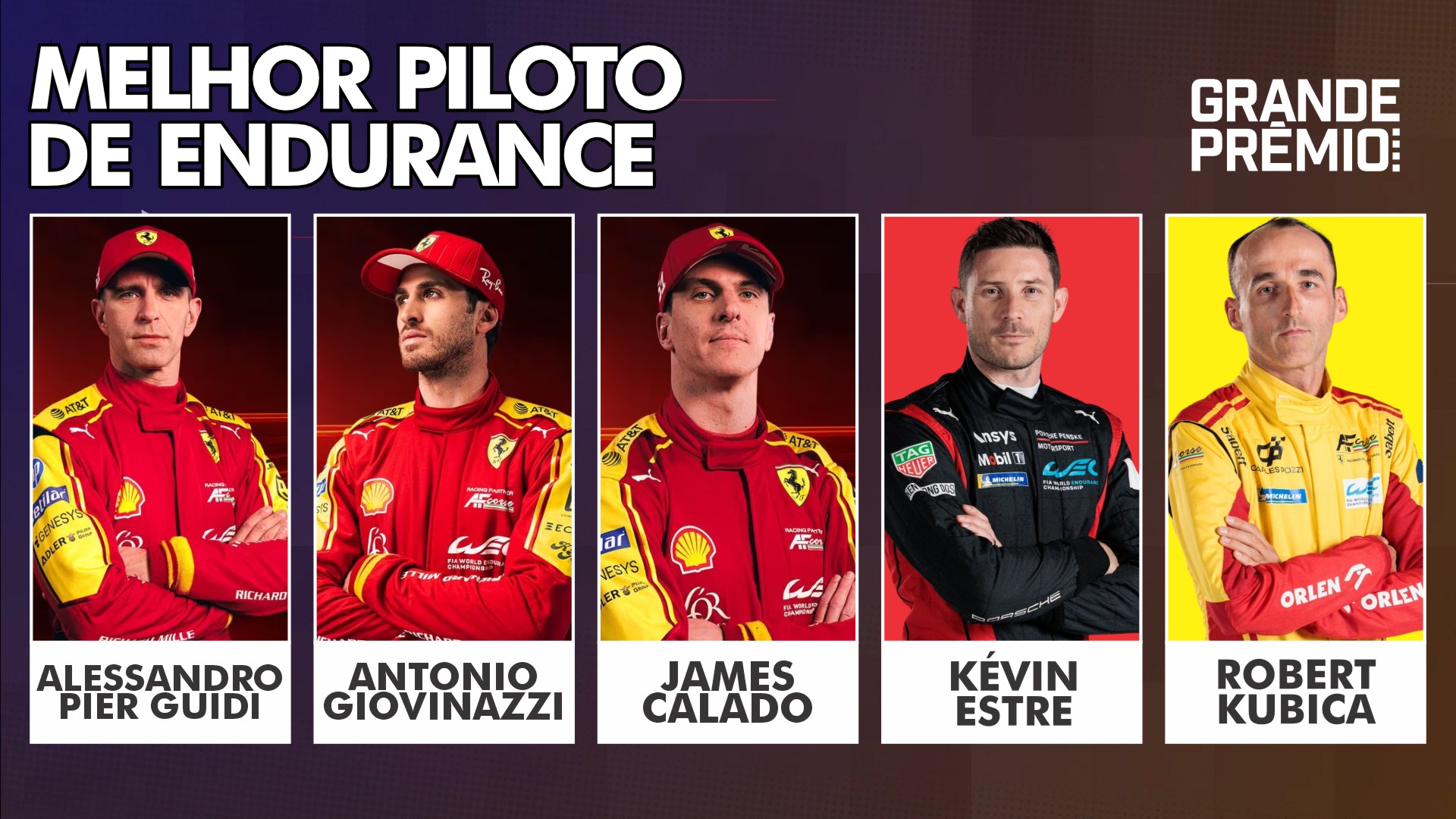 Melhores do Ano 2025: Pier Guidi, Giovinazzi, Calado, Estre ou Kubica: qual o melhor?