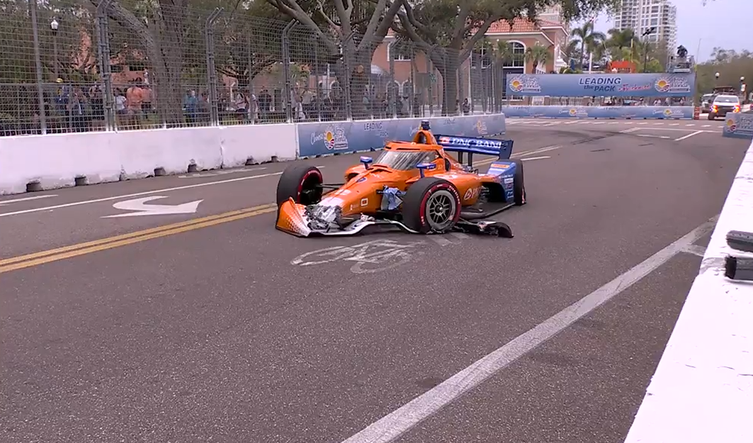 Dixon bate forte no muro e causa segunda bandeira vermelha no TL1 do GP de St. Pete