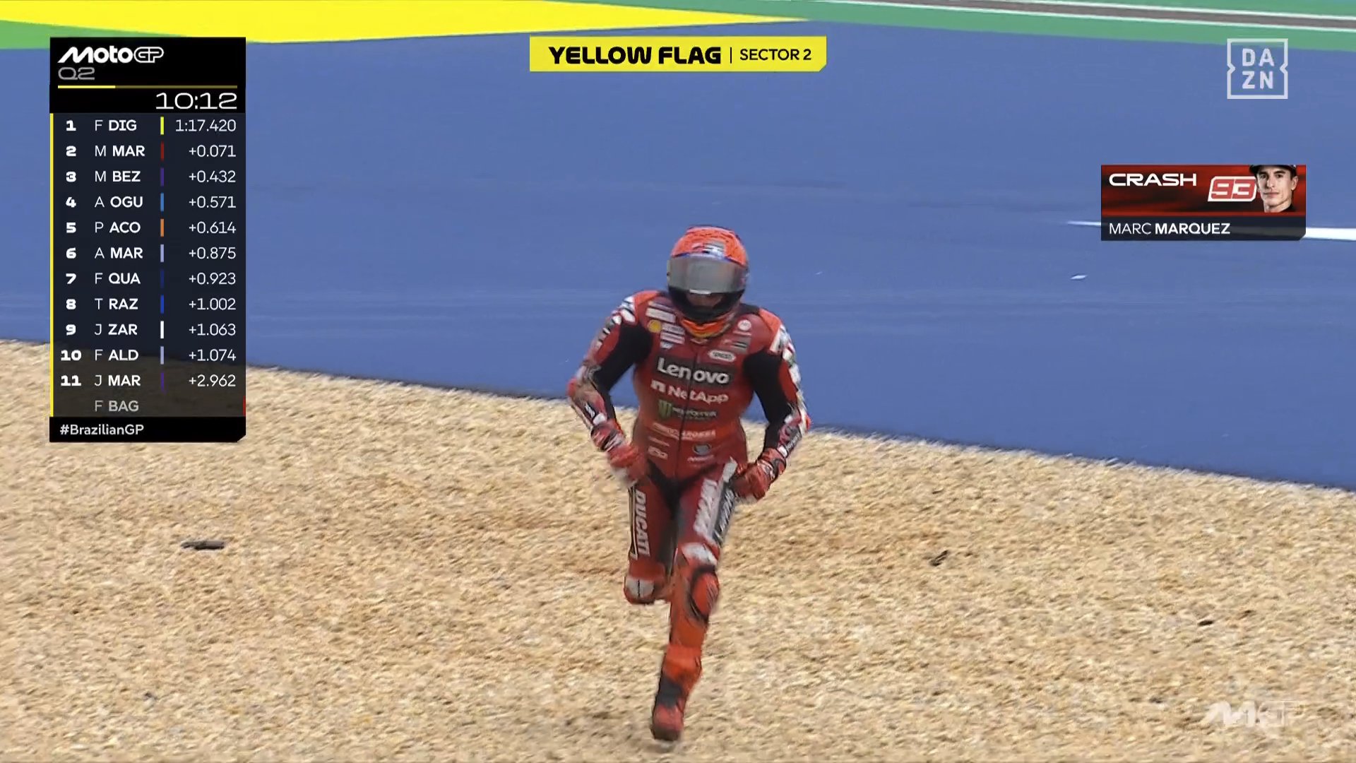 Marc Márquez sofre queda na curva 4 no Q2 da classificação do GP do Brasil