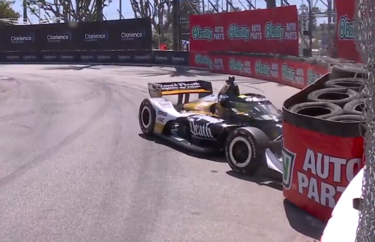 Schumacher bate e interrompe TL2 do GP de Long Beach da Indy