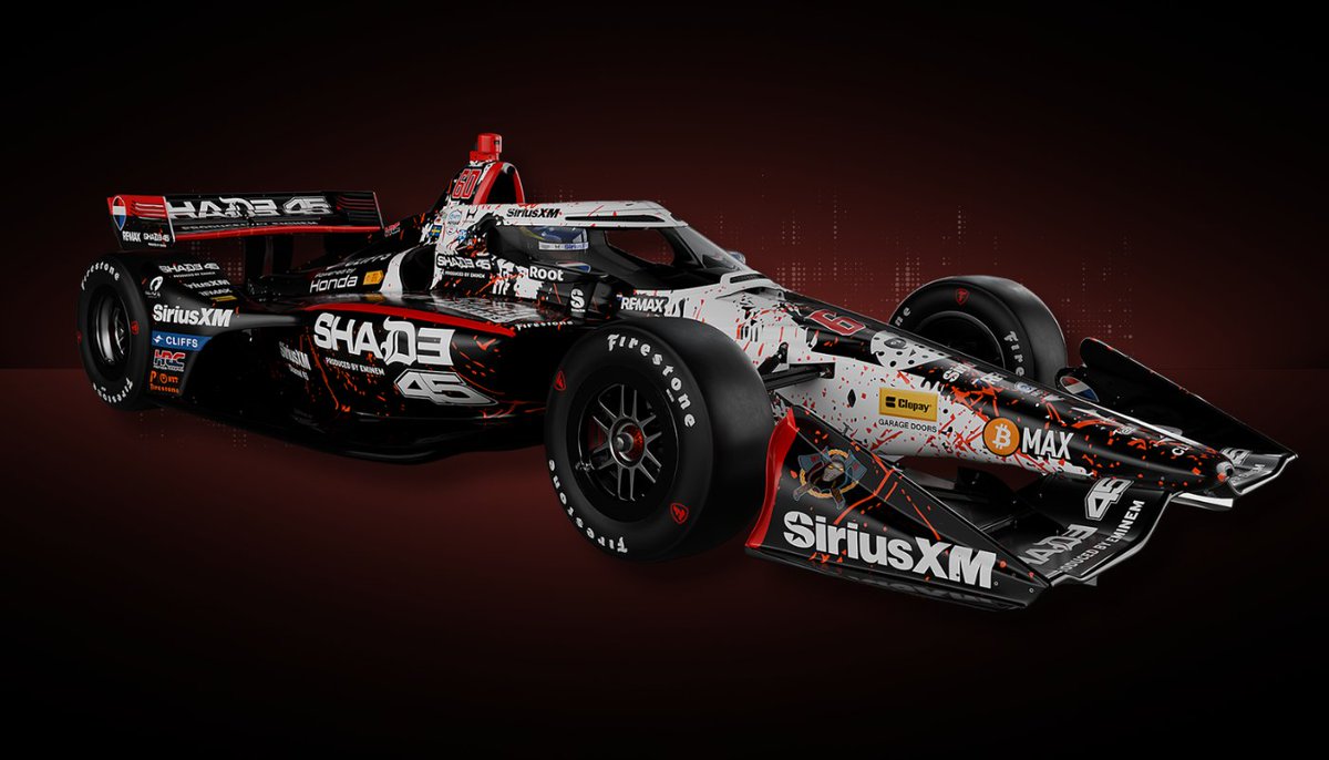Rosenqvist estampa rádio de Eminem em nova pintura no GP de Detroit da Indy