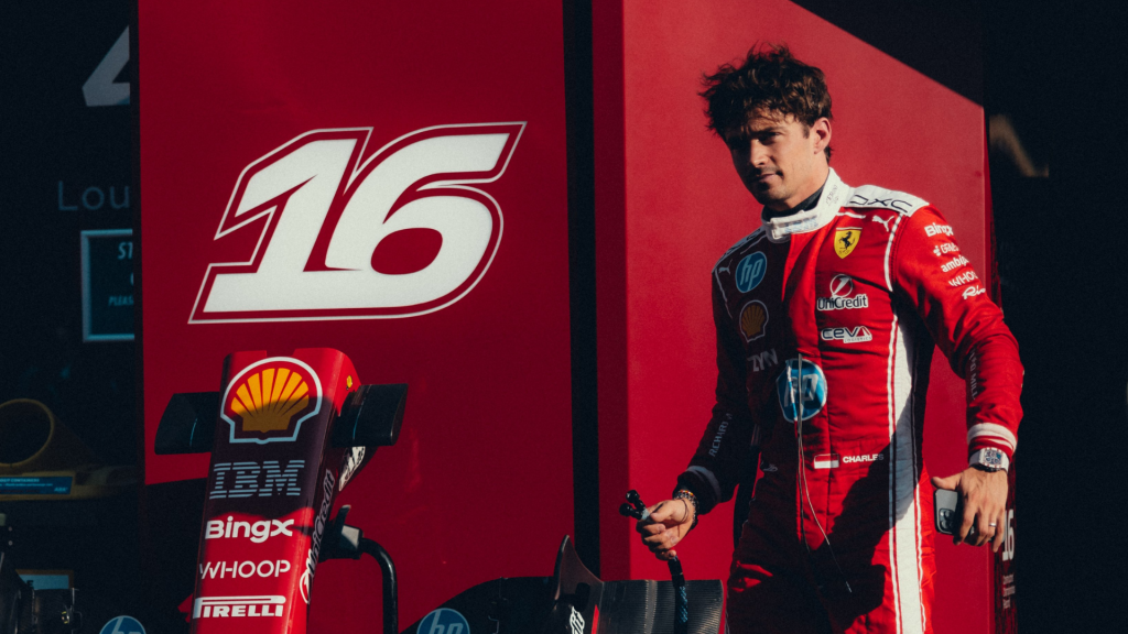 Leclerc completa mañana de filmaciones con Ferrari en Madrid