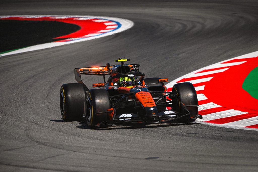 Norris mostra cartas após ausência e lidera TL2 do GP da Catalunha. Bortoleto é 8º