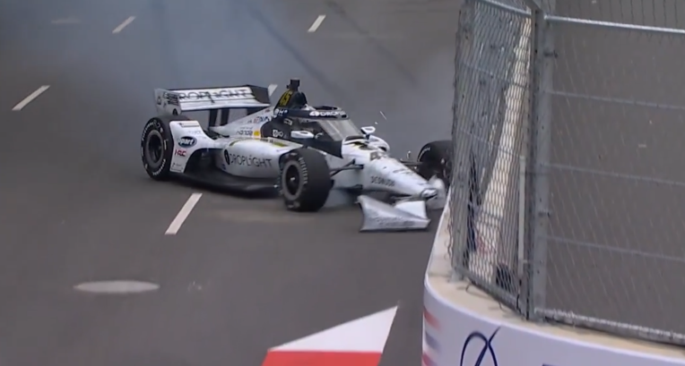 Foster estampa muro e provoca bandeira vermelha no TL2 da Indy em Washington