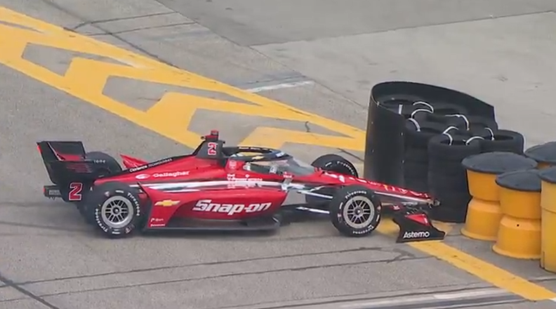Newgarden roda sozinho e bate no muro no GP de Milwaukee 2 da Indy