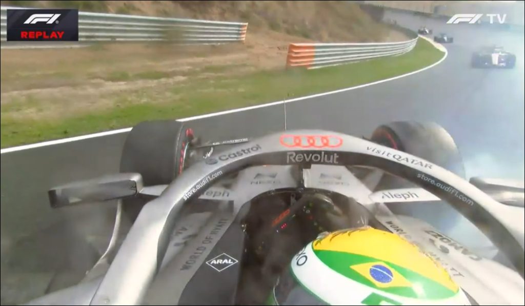 Bortoleto controla Audi após rodar e evita batida no GP dos Países Baixos