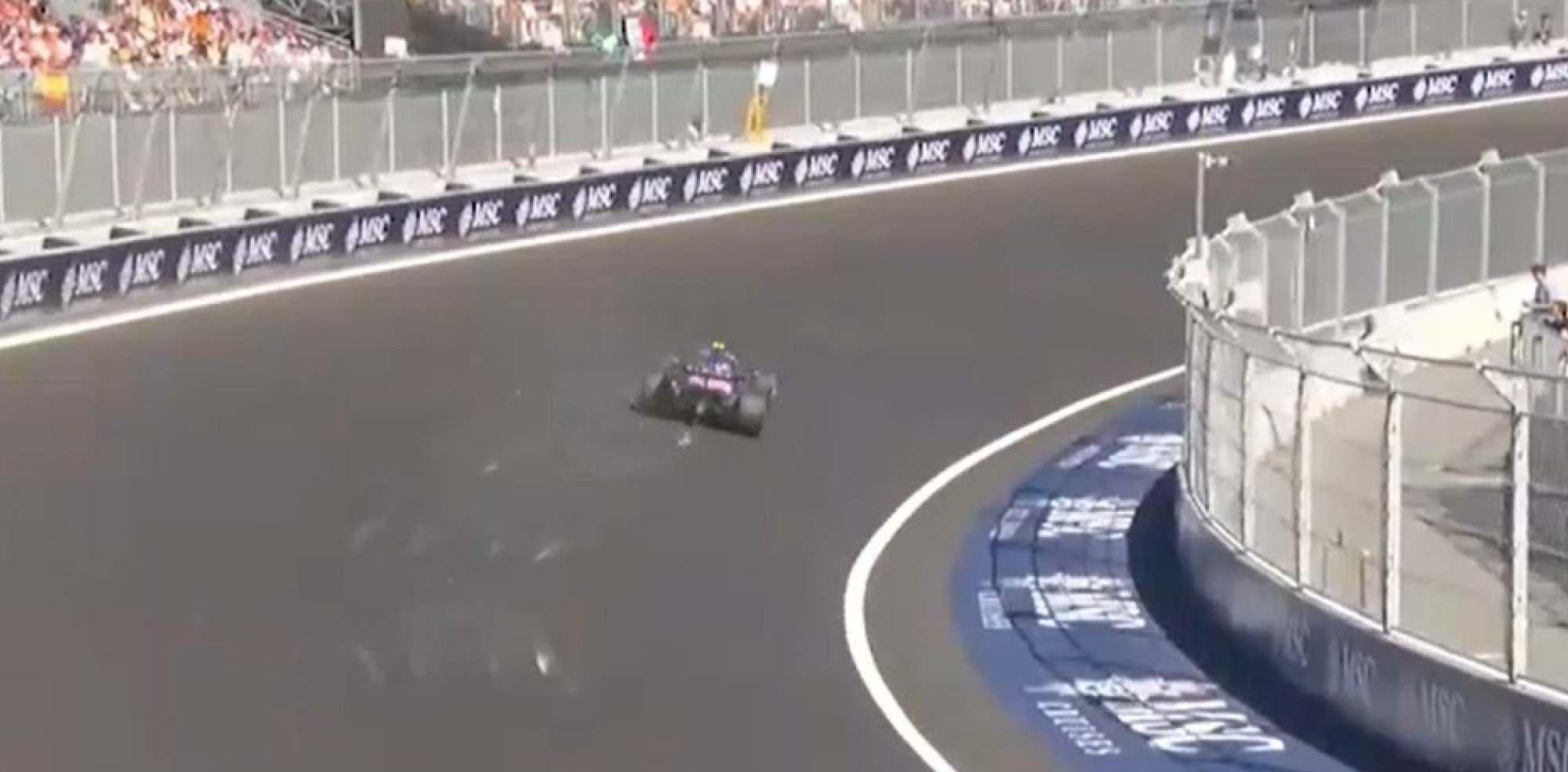 Colapinto evita accidente en la curva Monumental en la clasificación del GP de España