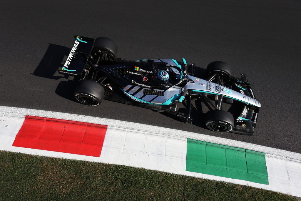 Mercedes encouraged by Monza Friday after different approaches for Russell and Antonelli