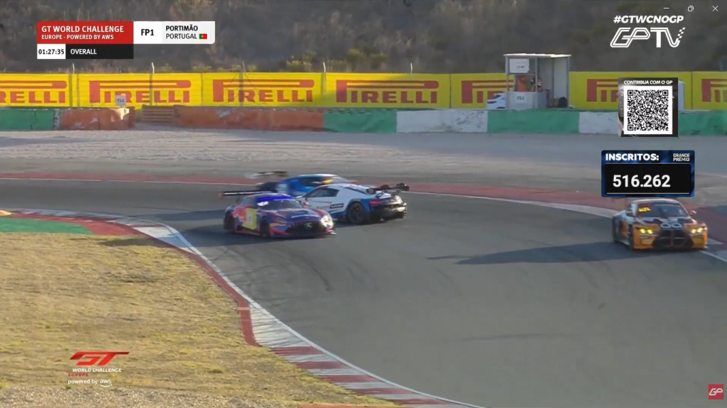 Verstappen toca e roda Audi #25 durante TL1 da final do GTWC Europa em Portimão
